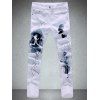 Pantalons Pocket design Zipper Fly Printed-Fit Slim - Blanc 30