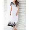 Floral Pattern Shift Maxi Dress - Blanc XL