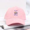 Summer Casual Lettres et Surfboard broderie Faux Suede Baseball Hat - Rose 