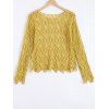 Trendy Cut Out Laciness Blouse - Jaune ONE SIZE