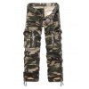Pantalons Zipper Fly Straight Leg Camo Multi-Pocket design - Vert Armée 33