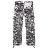 Pantalons Zipper Fly Straight Leg Camo Multi-Pocket design - Gris 36