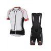 Fashion Spliced ​​Cuissard + manches courtes Veste de vélo Jerseys Twinset For Men - Blanc 3XL
