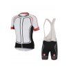 Mode Spliced ​​Cuissard + manches courtes vélo Jerseys Twinset pour les hommes - Blanc 3XL
