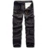 Pantalons Simple Jambe Droite Zipper Fly Multi-poches Agrémentée - Gris 36