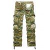 Pantalon jambe droite Camouflage Zipper Fly Multi-poches embellies - Camouflage 32