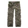 Multi-Pockets Embellished Zipper Fly Straight Leg Pants - SAGE GREEN 30
