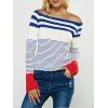 Brief Off-The-Shoulder Striped T-Shirt - Blanc ONE SIZE