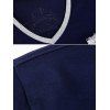 T-shirt imprimé à encolure en V à manches courtes Séduisante fille - Bleu Violet 3XL