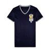 T-shirt imprimé à encolure en V à manches courtes Séduisante fille - Bleu Violet XL