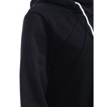Hooded Long Sweatshirt, BLACK, XL in Sweatshirts & Hoodies | DressLily.com