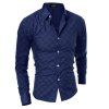 Button-Down Shirt Grille manches longues hommes  's - Bleu 2XL