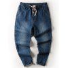 Harem Style Plus Size amples lacets Hemming Jeans - Bleu clair 4XL