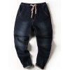 Harem Style Plus Size amples lacets Hemming Jeans - Bleu profond 4XL