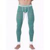 Pantalon Géométrique Imprimé avec Pochette U Convexe - Vert 2XL