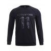 Neck Nulber Round Imprimer Spliced ​​design Sweatshirt - Noir XL