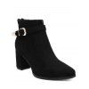 Flock Bottes Zipper Boucle cheville - Noir 39
