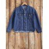 Veste en denim à manches courtes boutonnées - Bleu M