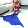 Confortable haute qualité rayé en maille Sofa Mermaid Blanket - multicolore 