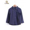 Long Sleeve Single-breasted Slim Shirt - Bleu Violet CHILD-6