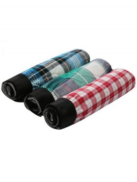 Cherlamode (Three Color) 3PCS Checked Pattern Boxer Shorts