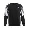 Rayures Splicing design col rond Sweatshirt - Noir XL