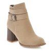 Side Zipper Buckle Suede Ankle Boots - APRICOT 37