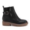 Buckle Engrave Ankle Boots - BLACK 37