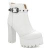 Ruffle Bottes Plateforme Métal Boucle cheville - Blanc 38