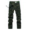 Zipper Fly Straight Leg Plus Size Pockets Embellished Camouflage Cargo Pants - ARMY GREEN 38