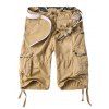 Men 's Multi-Pocket Camo Spliced ​​ Jambe droite Zipper Fly Cargo Shorts - Jaune 2XL
