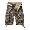 Straight Leg Multi-Pocket laçage Hem Zipper Fly Men 's Camo Cargo Shorts - Camouflage 3XL