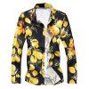 Tournez-Down Collar manches longues Plus Size Florals 3D Print Shirt - Jaune 2XL