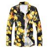 Tournez-Down Collar manches longues Plus Size Florals 3D Print Shirt - Jaune L