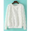 Plus Size Motif floral évider Sweatshirt - Blanc 3XL