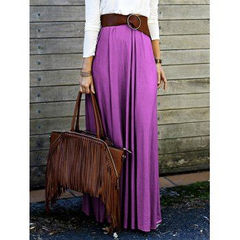 [17% OFF] 2022 High Waisted Purple Long Skirt In PURPLE | DressLily