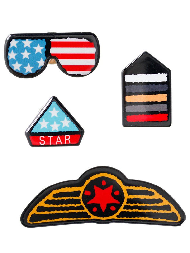 

American Flag Glasses Star Badge Brooches, Blue