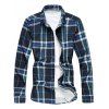 Col rabattu manches longues à carreaux Motif shirt - Bleu 3XL