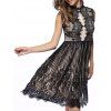 Sleeveless Splicing Lace Dress - Noir XL