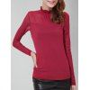 Mesh Spliced ​​volantée T-shirt See-Through - Rouge 2XL