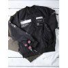 Stand Collar Zip Up Geometric Print Jacket - BLACK L