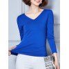Double-Wear Métal Agrémentée Slimming T-shirt - Bleu L