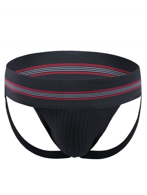 [41% OFF] 2019 Skinny Striped Wide Waistband Double G-Strings In BLACK ...