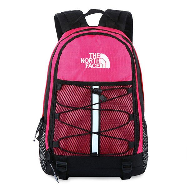 

Letter Print Nylon Cross Straps Backpack, Rose madder