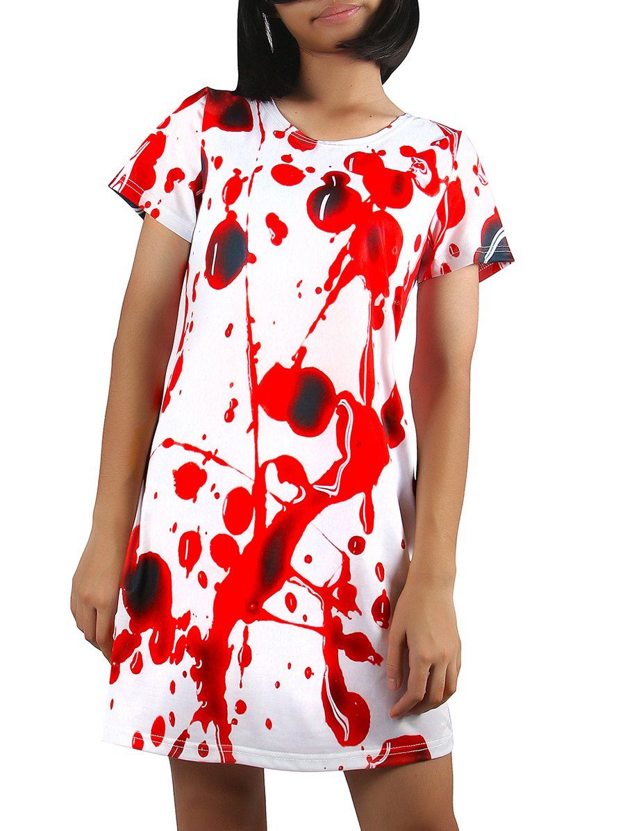 

Blood Print Mini Dress, Red