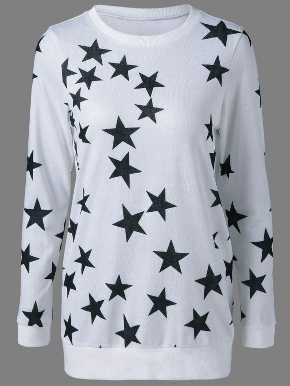 Star Print long Sweatshirt - Blanc M