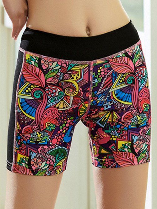 

Printed Quick Dry Sporty Running Shorts, Red