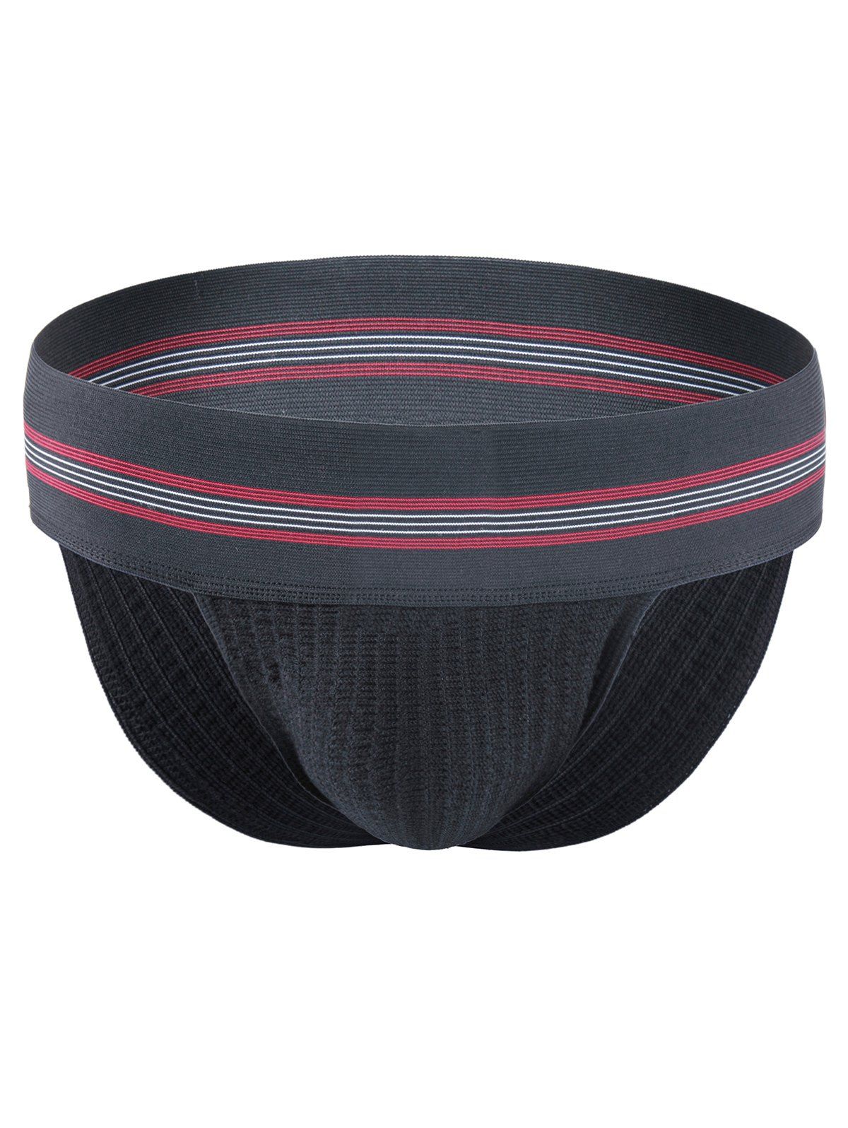 

Wide Waistband Striped Skinny Briefs, Black