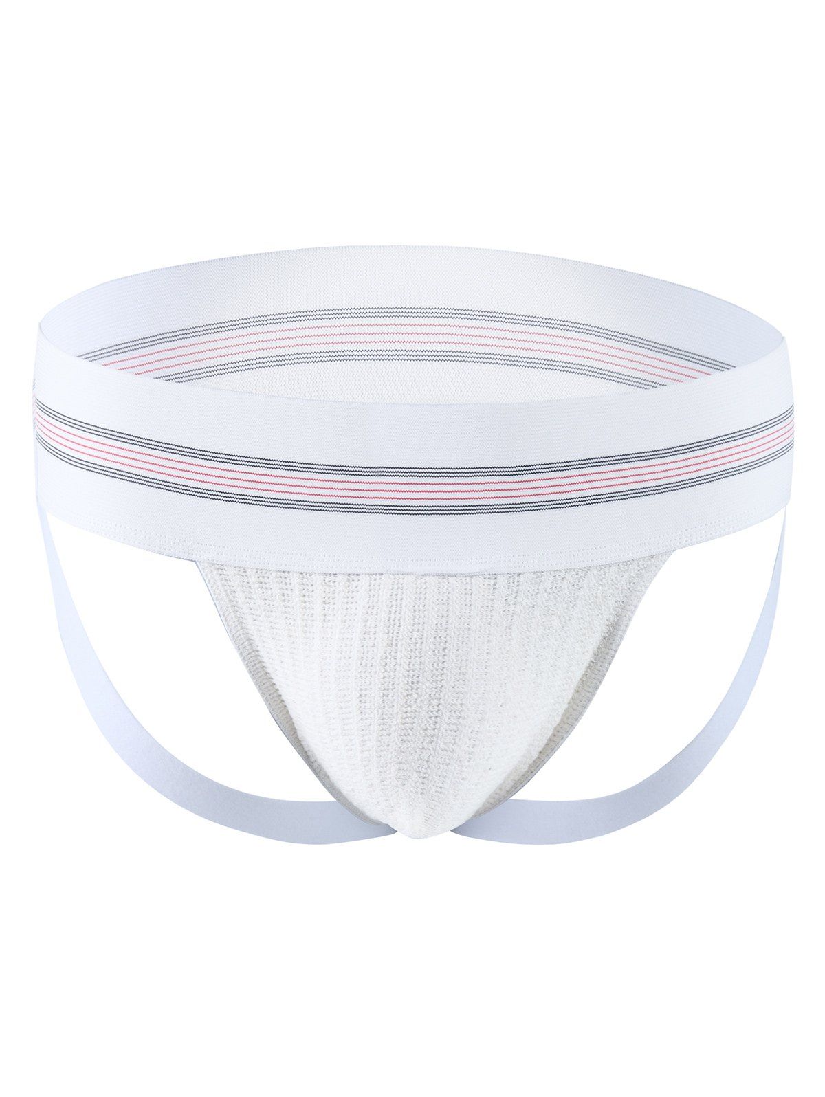 

Skinny Striped Wide Waistband Double G-Strings, White