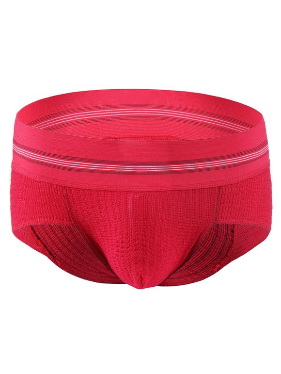 Slip Rayé Ventilation Brillant à Taille Large - Rouge M
